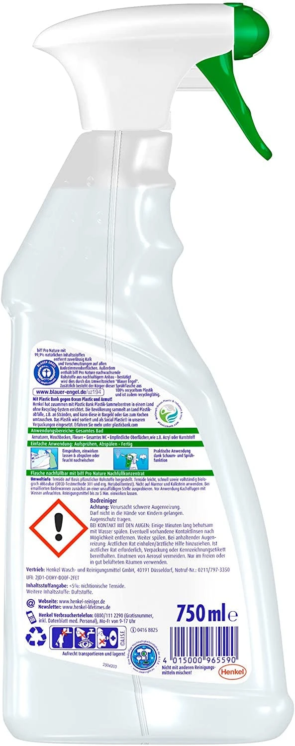 Biff Pro Nature 750 Ml Badreiniger Sprühflasche Reiniger Reinigungsmittel 8 Biff Pro Nature 750 Ml Badreiniger Sprühflasche Reiniger Reinigungsmittel – Bild 6