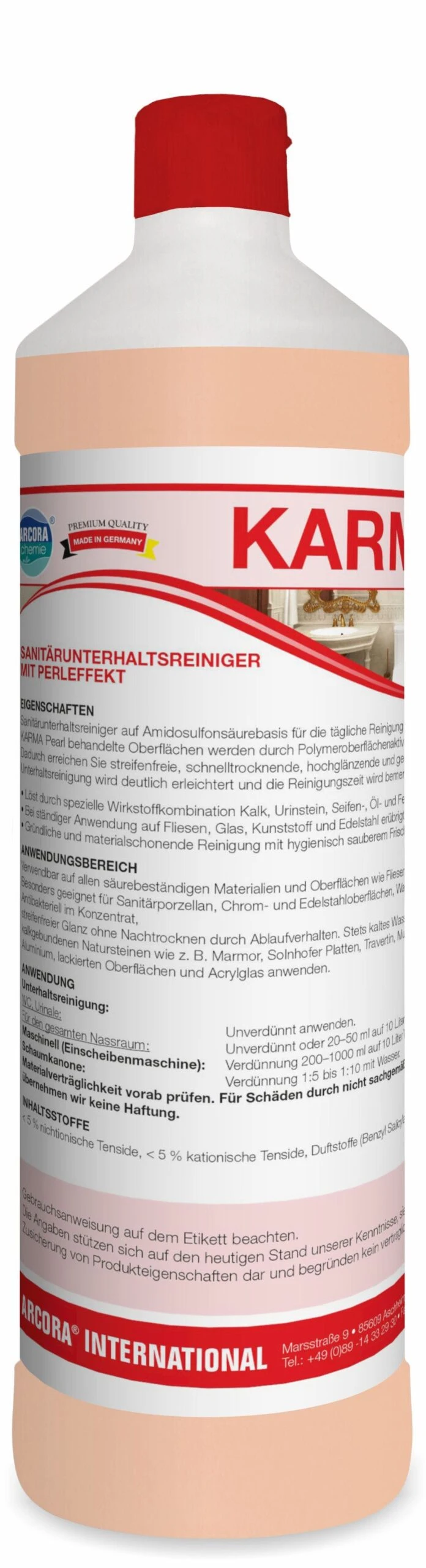 ARCORA Sanitärunterhaltsreiniger Mit Perleffekt KARMA PEARL, 10L 4 ARCORA Sanitärunterhaltsreiniger Mit Perleffekt KARMA PEARL, 10L – Bild 2