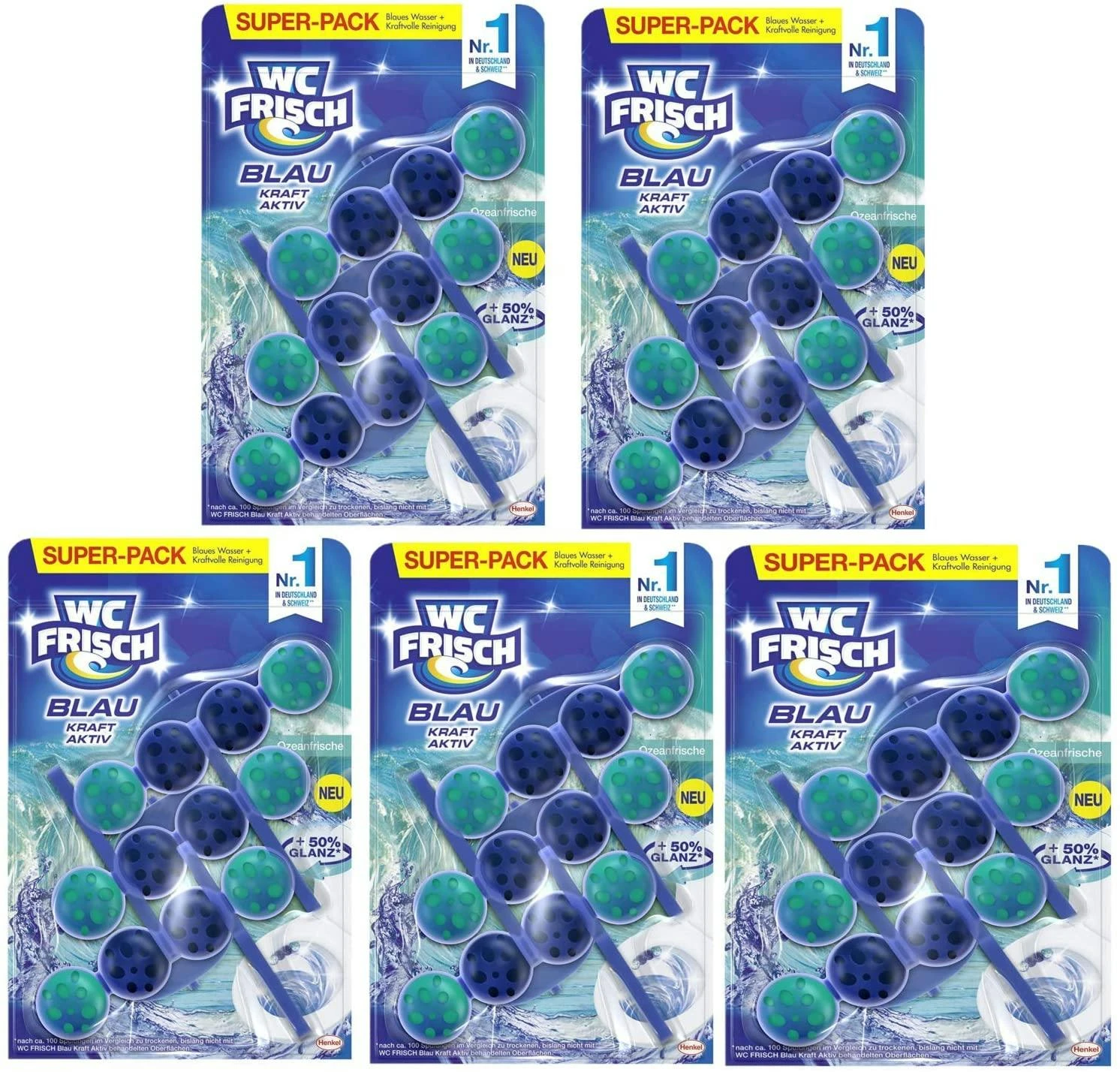 WC FRISCH Kraft Aktiv Blauspüler Ozeanfrische 10x50g WC Reiniger Reinigung 7 WC FRISCH Kraft Aktiv Blauspüler Ozeanfrische 10x50g WC Reiniger Reinigung – Bild 5