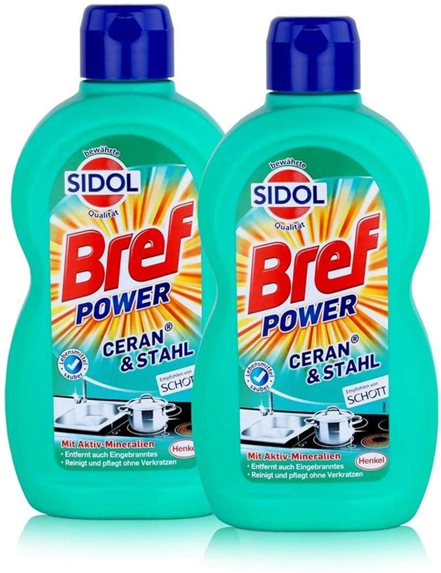 Bref Sidol Ceran & Stahl Reiniger Entfernt Eingebranntes 4x500ml Sauberkeit 6 Bref Sidol Ceran & Stahl Reiniger Entfernt Eingebranntes 4x500ml Sauberkeit – Bild 4
