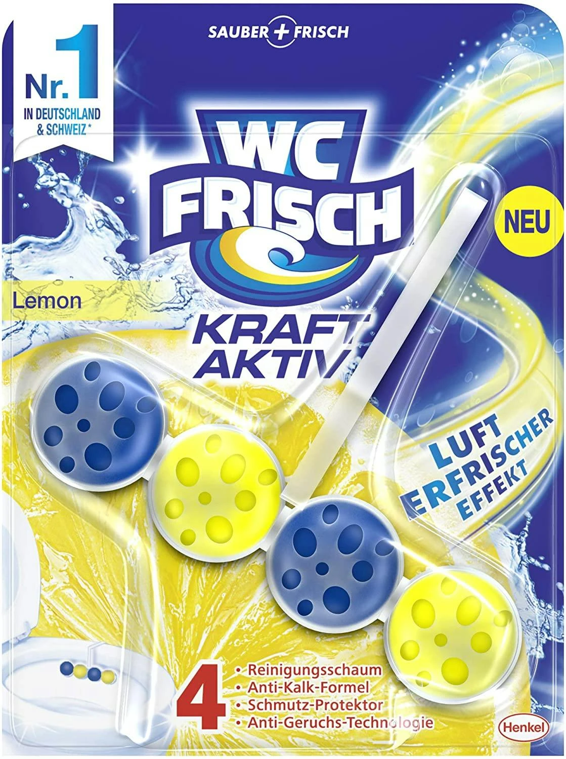 WC-Frisch Kraft Aktiv Duftspüler Lemon 150g WC-Reiniger Toilettenreiniger 6 WC-Frisch Kraft Aktiv Duftspüler Lemon 150g WC-Reiniger Toilettenreiniger – Bild 4