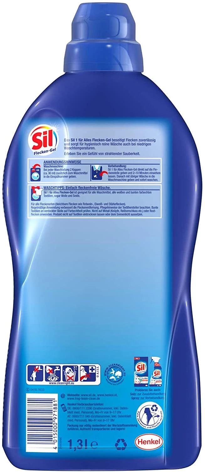 Sil 1 Für Alles Flecken-Gel Fleckenentferner Reiniger 1300 Ml Reinigungsmittel 8 Sil 1 Für Alles Flecken-Gel Fleckenentferner Reiniger 1300 Ml Reinigungsmittel – Bild 6