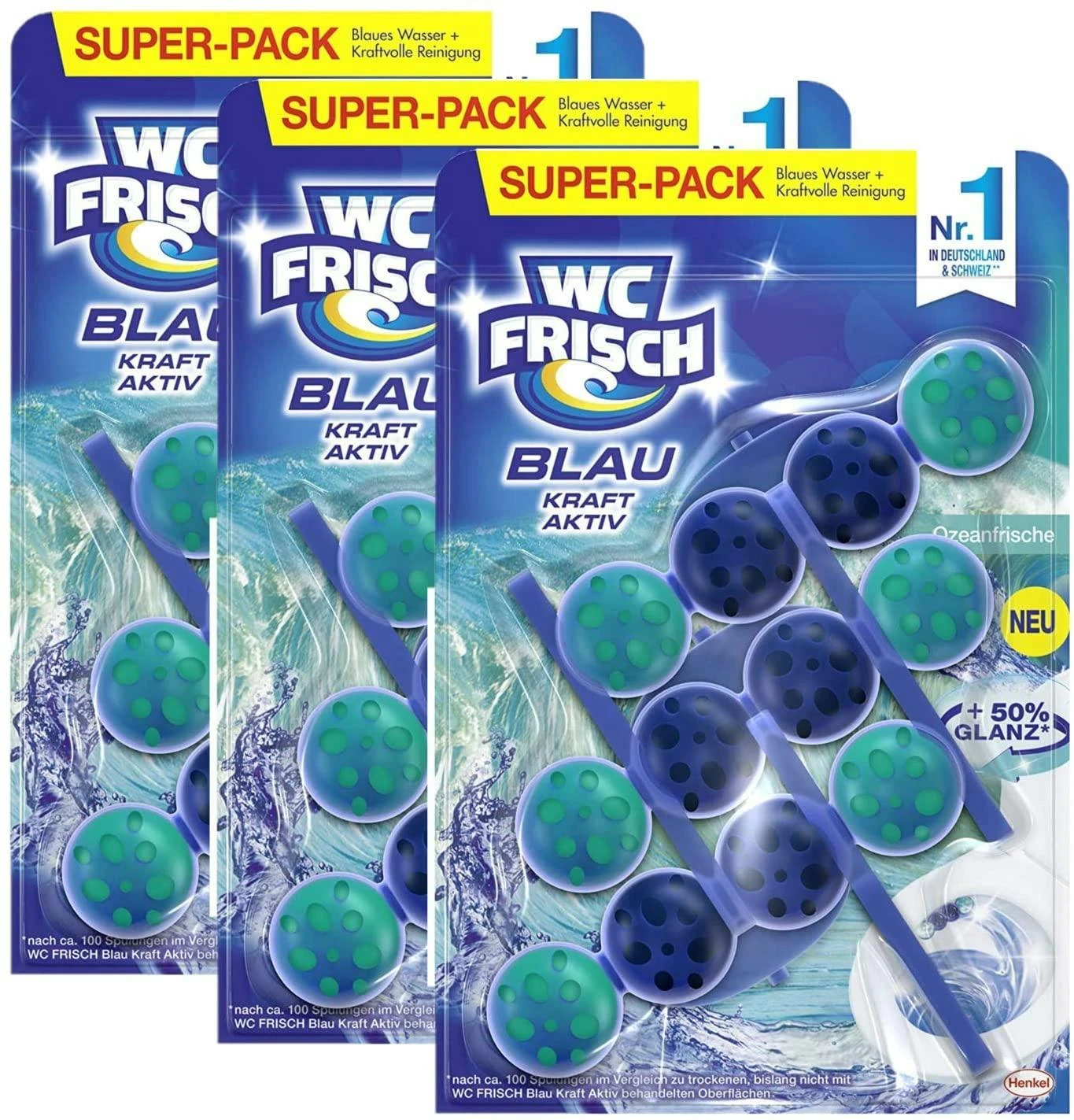 WC FRISCH Kraft Aktiv Blauspüler Ozeanfrische 10x50g WC Reiniger Reinigung 6 WC FRISCH Kraft Aktiv Blauspüler Ozeanfrische 10x50g WC Reiniger Reinigung – Bild 4