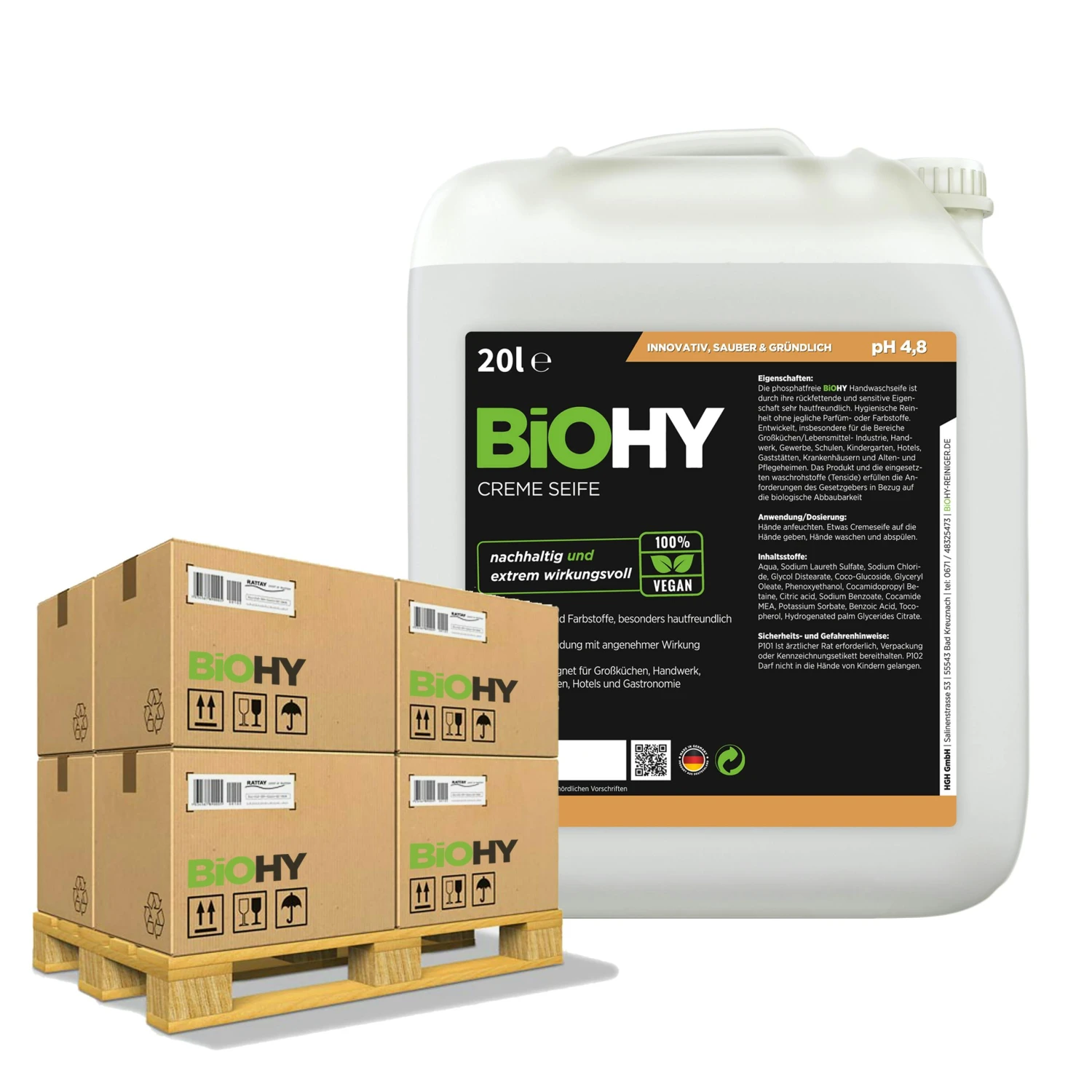 BiOHY Creme Seife (24x20l Kanister) | Hautschonende, Rückfettende Und Geruchsneutrale Handseife PHOSPHATFREI | Ohne Parfüm Und Farbstoffe 3 BiOHY Creme Seife (24x20l Kanister) | Hautschonende, Rückfettende Und Geruchsneutrale Handseife PHOSPHATFREI | Ohne Parfüm Und Farbstoffe