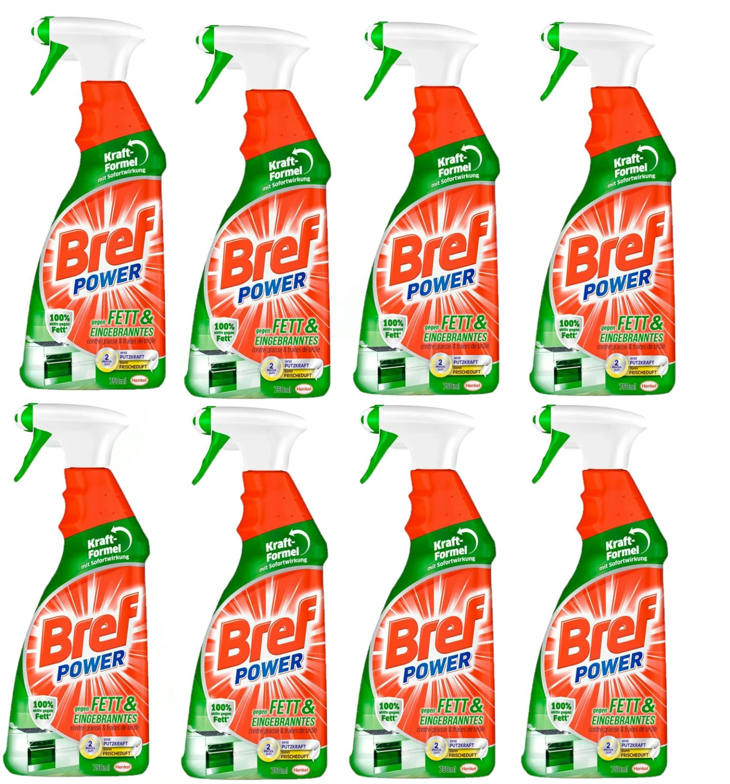 Bref Power Fett Eingebranntes Fettlöser Küchen Reiniger 8x750 Ml Sprühflasche 3 Bref Power Fett Eingebranntes Fettlöser Küchen Reiniger 8x750 Ml Sprühflasche