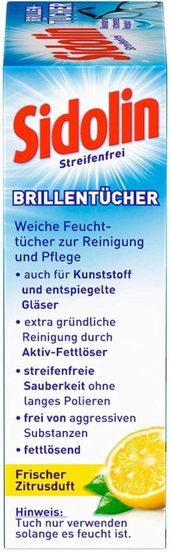 Sidolin Brillenputztücher 20 Stück Reinigungstücher Tücher Reinigen Putztuch -Reinigung Und Waschen 64bc752f 06e7 42af b2e9 cf3fbd383c55