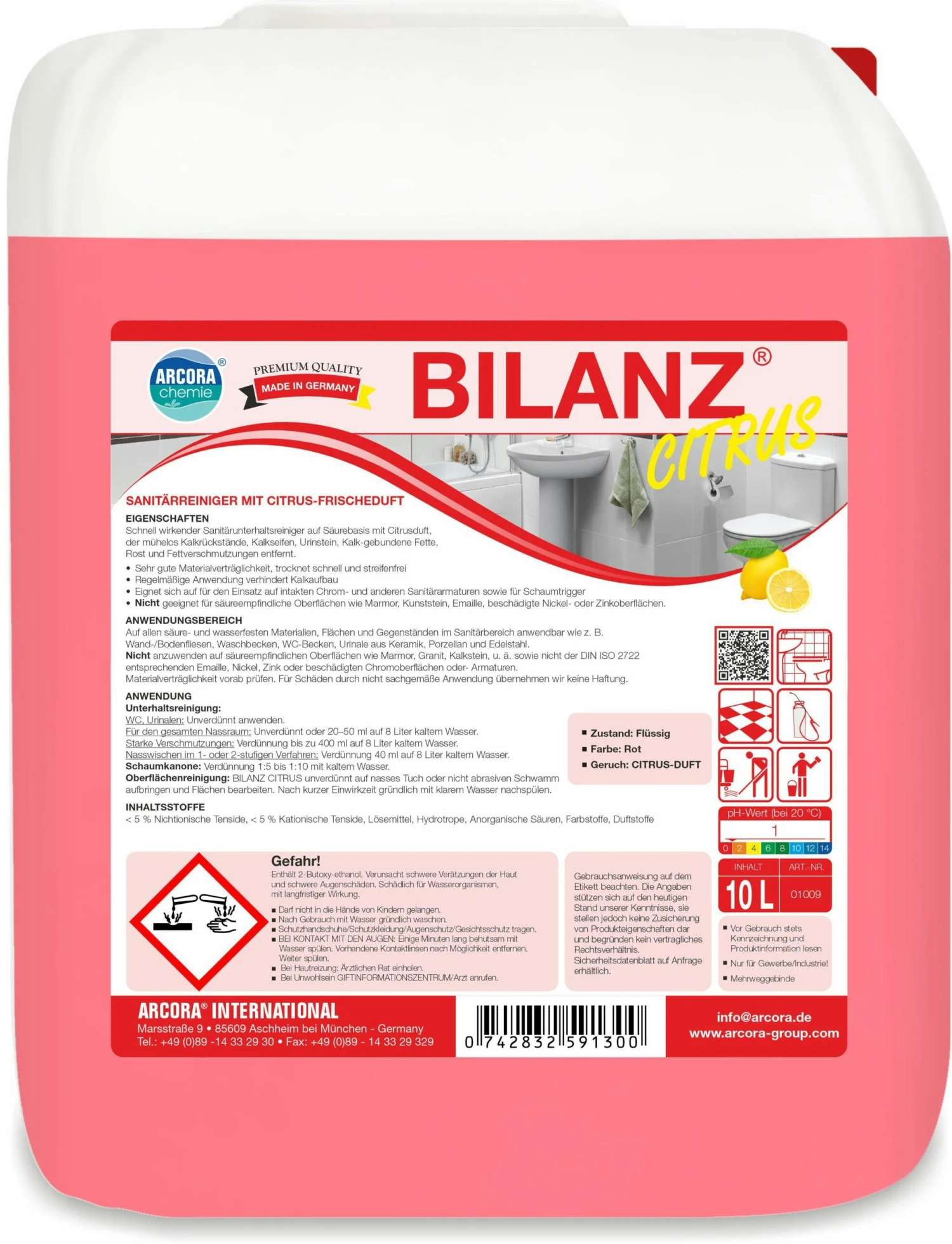 ARCORA Sanitärunterhaltsreiniger No1 SANITÄRREINIGER, 10L 7 ARCORA Sanitärunterhaltsreiniger No1 SANITÄRREINIGER, 10L – Bild 5