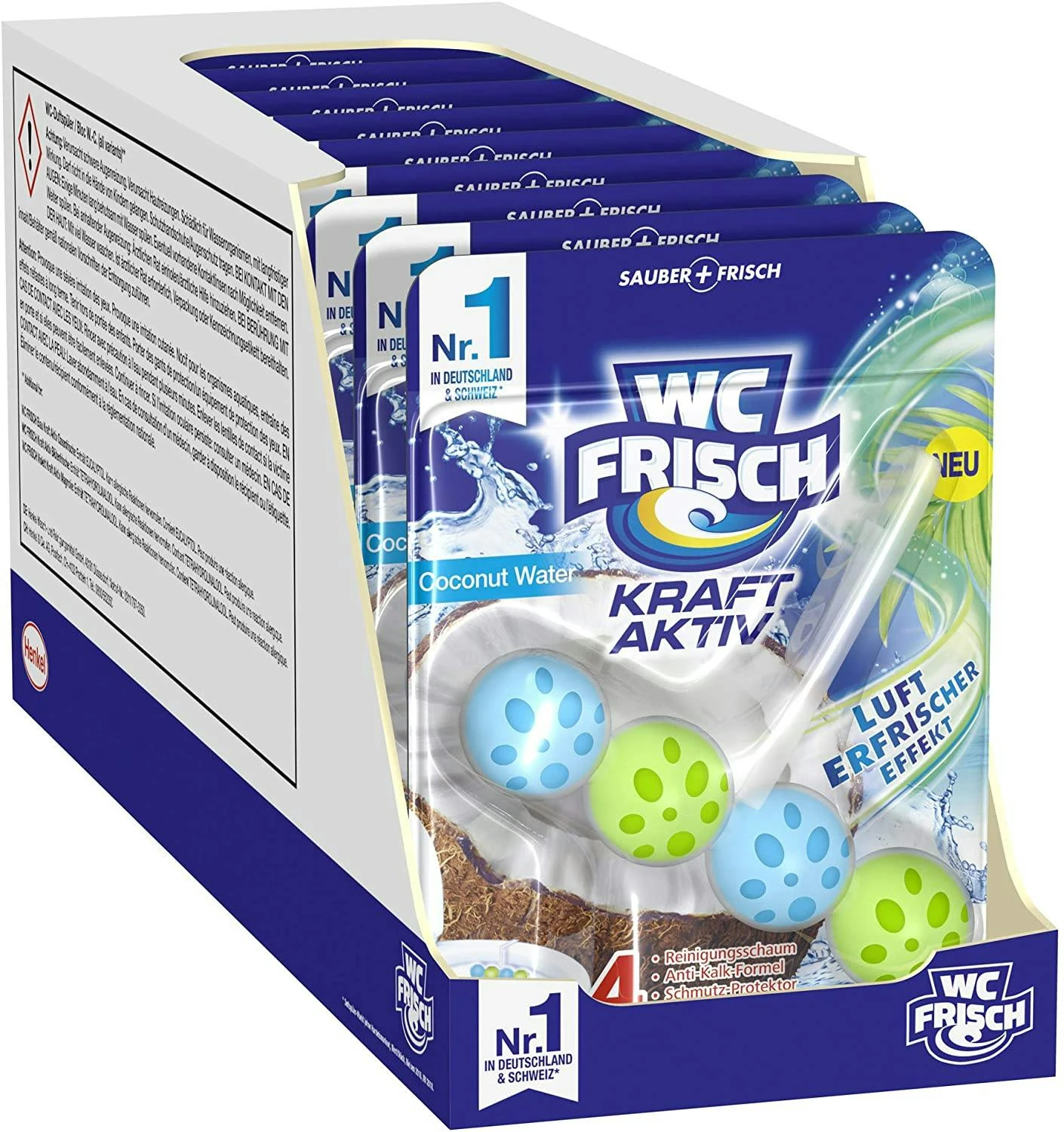 WC-Frisch Kraft Aktiv Duftspüler Coconut Water 5x50g WC Reiniger Reinigung 5 WC-Frisch Kraft Aktiv Duftspüler Coconut Water 5x50g WC Reiniger Reinigung – Bild 3
