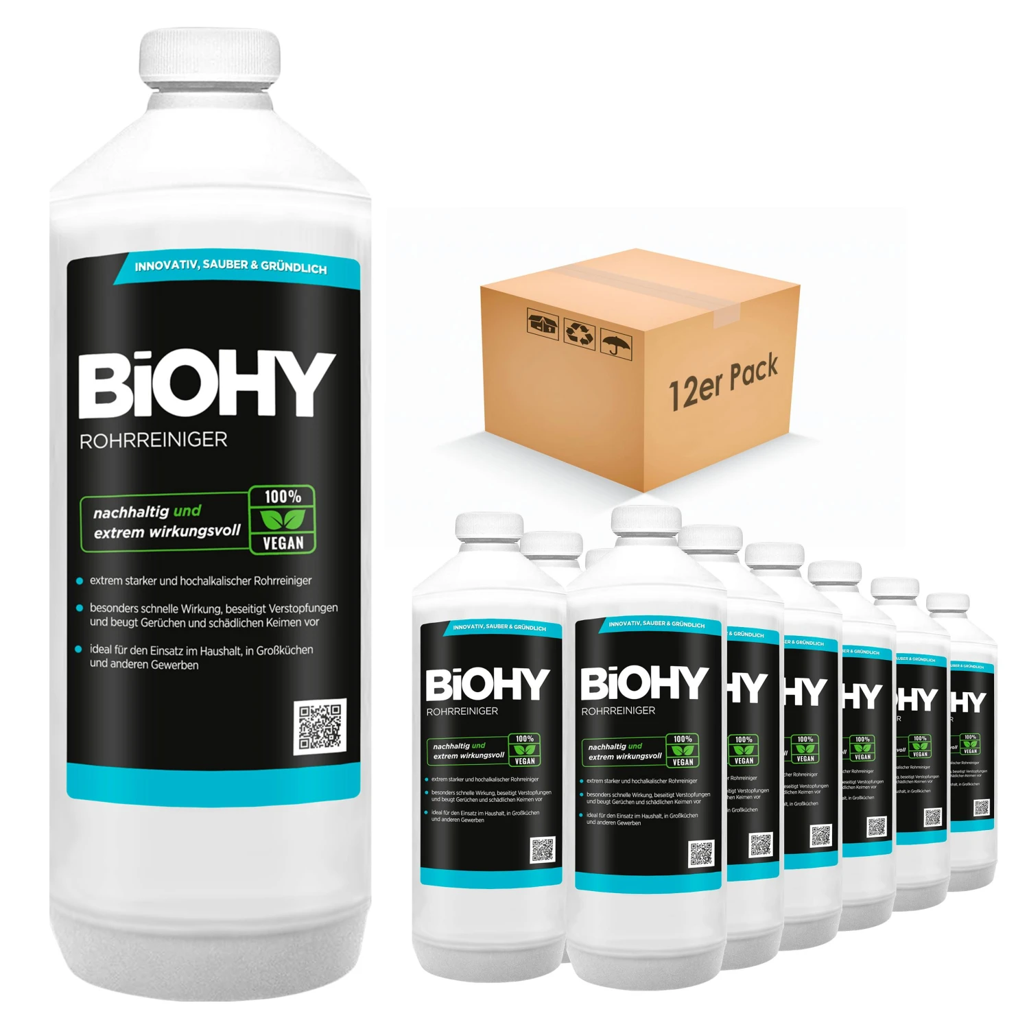 BiOHY Rohrreiniger (2x1l Flasche) | EXTRA STARK | Flüssiger, Hochkonzentrierter Abflussreiniger | Geruchsneutral | Für Alle Verstopfungen 5 BiOHY Rohrreiniger (2x1l Flasche) | EXTRA STARK | Flüssiger, Hochkonzentrierter Abflussreiniger | Geruchsneutral | Für Alle Verstopfungen – Bild 3