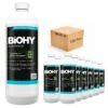 BiOHY Rohrreiniger (12x1l Flasche) | EXTRA STARK | Flüssiger, Hochkonzentrierter Abflussreiniger | Geruchsneutral | Für Alle Verstopfungen