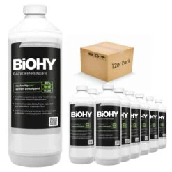 BiOHY Backofenreiniger Hochkonzentrat (12x1l Flasche) | Profi Grillreiniger, Fettlöser EXTRA STARK | Zur Einfachen Und Schnellen Ofenreinigung