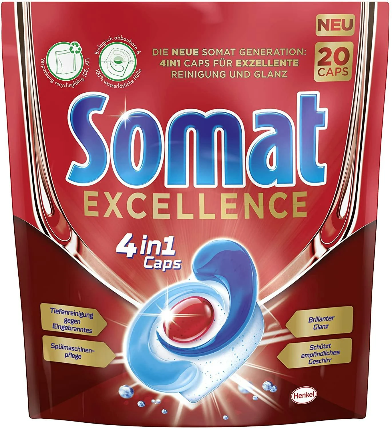 Somat Excellence 4in1 Caps 8x20 Caps Spülmaschinen Reinigung Geschirrspülmittel 4 Somat Excellence 4in1 Caps 8x20 Caps Spülmaschinen Reinigung Geschirrspülmittel – Bild 2