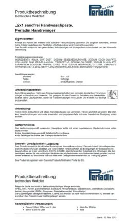 Perladin 2x1 HandreinigungsPaste Dose 250ml Handreinigung Handseife Werkstatt Seife Handwaschpaste Sandfrei -Reinigung Und Waschen b3b4db8b 101e 4be5 bb3a 3d44b380acad