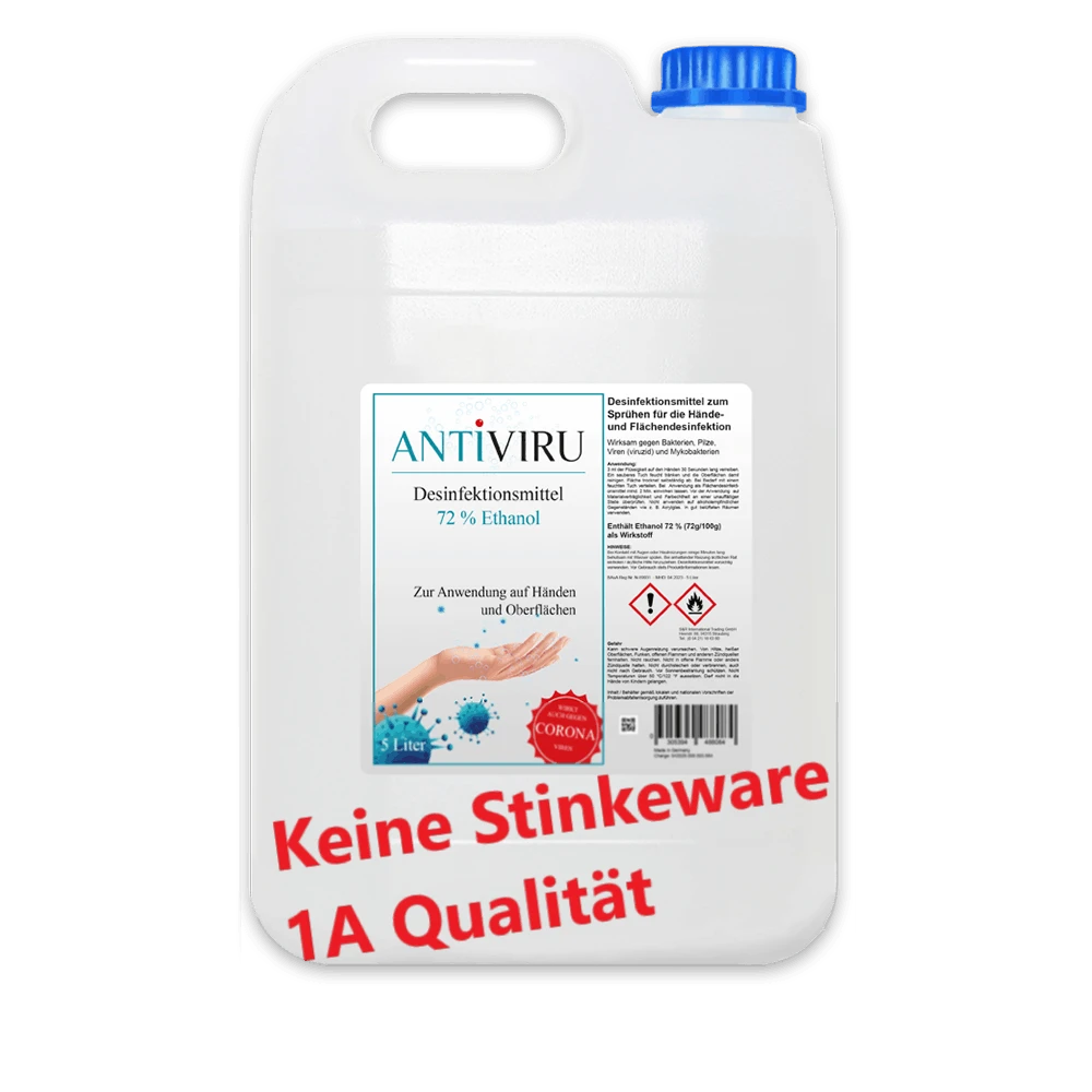 ANTiVIRU | Desinfektionsmittel 5L Kanister | Handdesinfektion & Flächendesinfektion | Viruzid | Anwendungsfertig 6 ANTiVIRU | Desinfektionsmittel 5L Kanister | Handdesinfektion & Flächendesinfektion | Viruzid | Anwendungsfertig – Bild 5