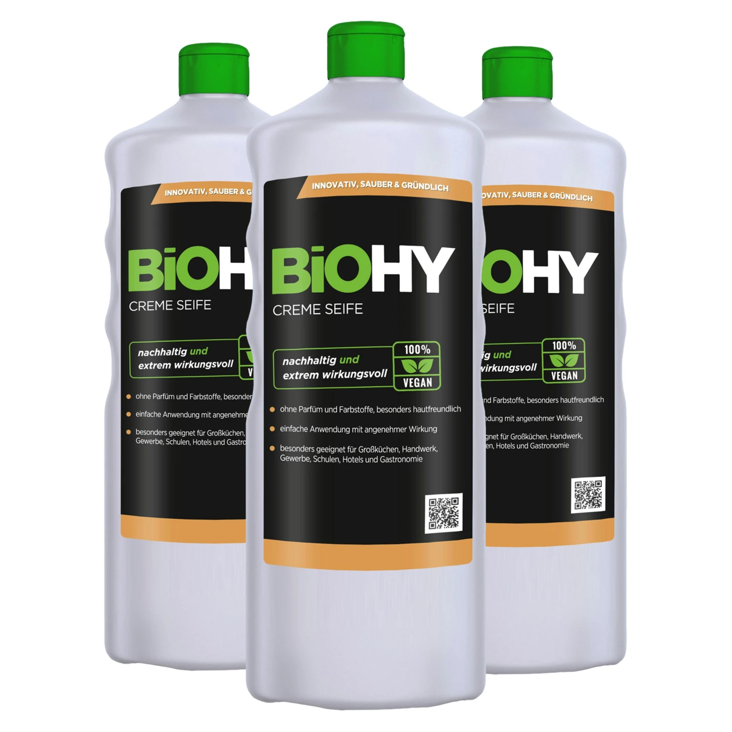 BiOHY Creme Seife (9x1l Flasche) | Hautschonende, Rückfettende Und Geruchsneutrale Handseife PHOSPHATFREI | Ohne Parfüm Und Farbstoffe 4 BiOHY Creme Seife (9x1l Flasche) | Hautschonende, Rückfettende Und Geruchsneutrale Handseife PHOSPHATFREI | Ohne Parfüm Und Farbstoffe – Bild 2