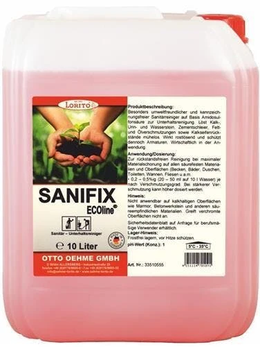 Lorito Sanifix Ecoline Kennzeichnungsfreier Öko Sanitärreiniger Kalklöser 10 Liter 3 Lorito Sanifix Ecoline Kennzeichnungsfreier Öko Sanitärreiniger Kalklöser 10 Liter