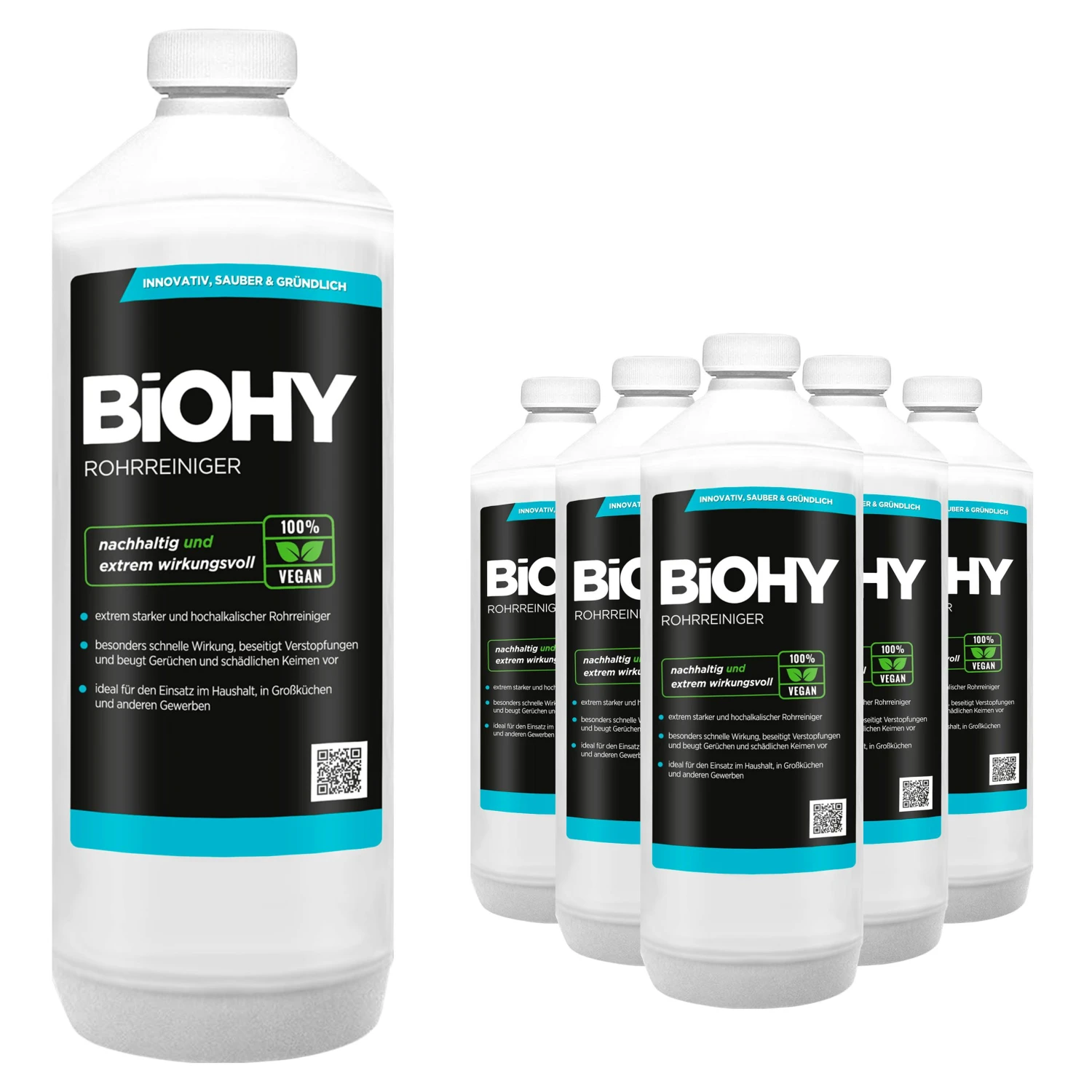 BiOHY Rohrreiniger (12x1l Flasche) | EXTRA STARK | Flüssiger, Hochkonzentrierter Abflussreiniger | Geruchsneutral | Für Alle Verstopfungen 7 BiOHY Rohrreiniger (12x1l Flasche) | EXTRA STARK | Flüssiger, Hochkonzentrierter Abflussreiniger | Geruchsneutral | Für Alle Verstopfungen – Bild 5