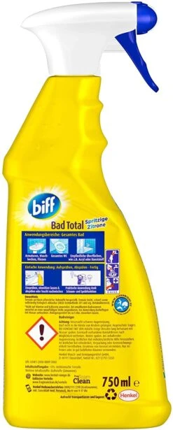 Biff Bad Total Zitrus Badreiniger 750ml Sprühflasche Reiniger Reinigungsmittel -Reinigung Und Waschen eef71411 3f6d 4835 a0c5 6260b58b353d