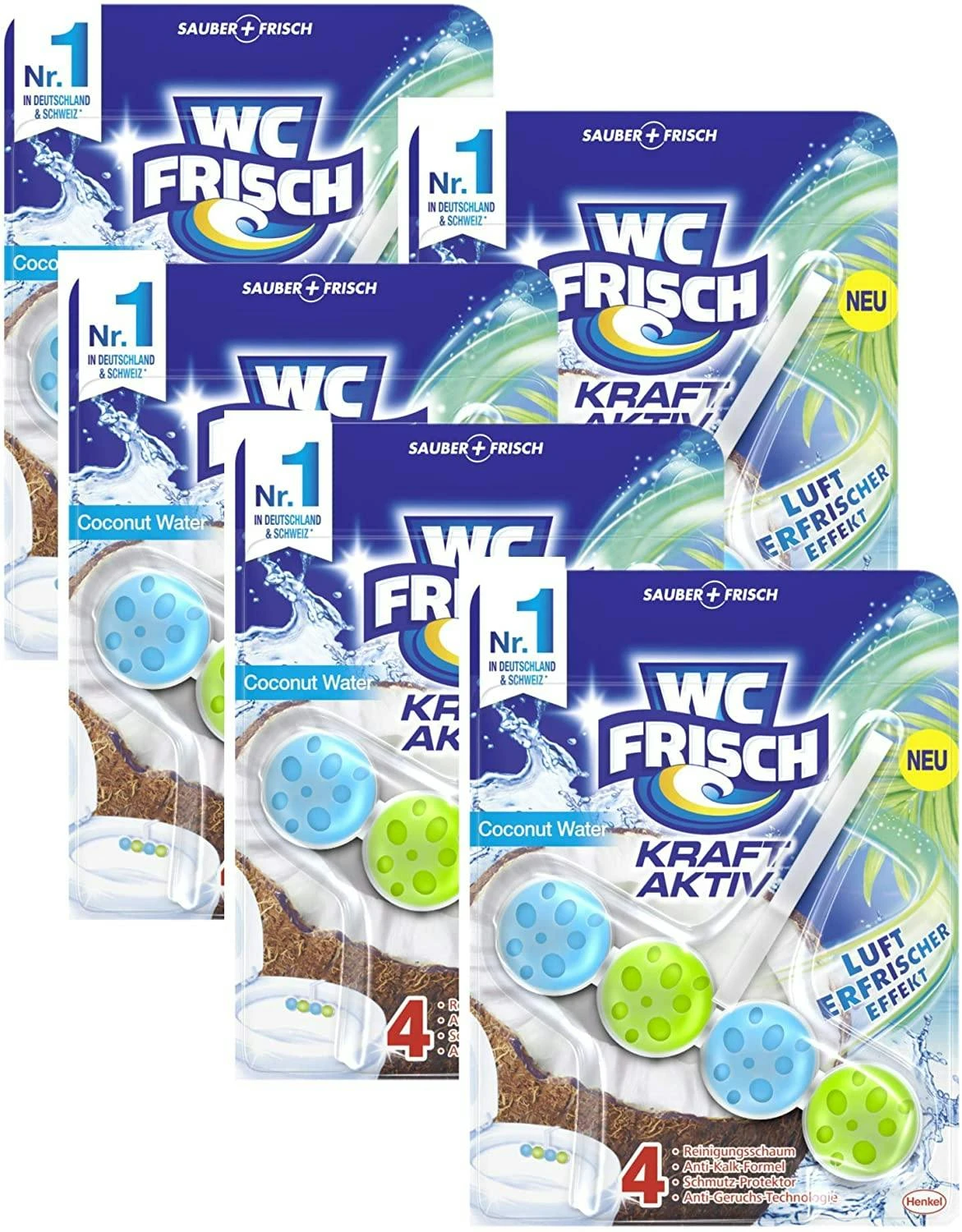 WC-Frisch Kraft Aktiv Duftspüler Coconut Water 50g WC Reiniger Reinigung 5 WC-Frisch Kraft Aktiv Duftspüler Coconut Water 50g WC Reiniger Reinigung – Bild 3